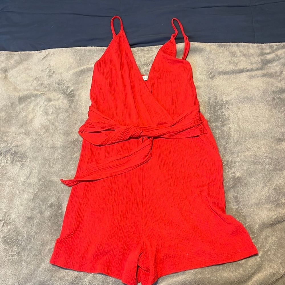 Red Tank Top Romper - Size Large
